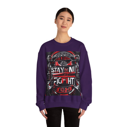 boostlete-rise-grind-type-stay-in-the-fight-banner-retro-1441 — Unisex Heavy Blend Crewneck (G18000)