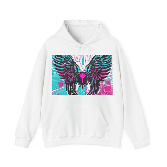 boostlete-am-crew-icon-wings-outline-line-art-0282 — Unisex Heavy Blend Hooded Sweatshirt (Gildan)