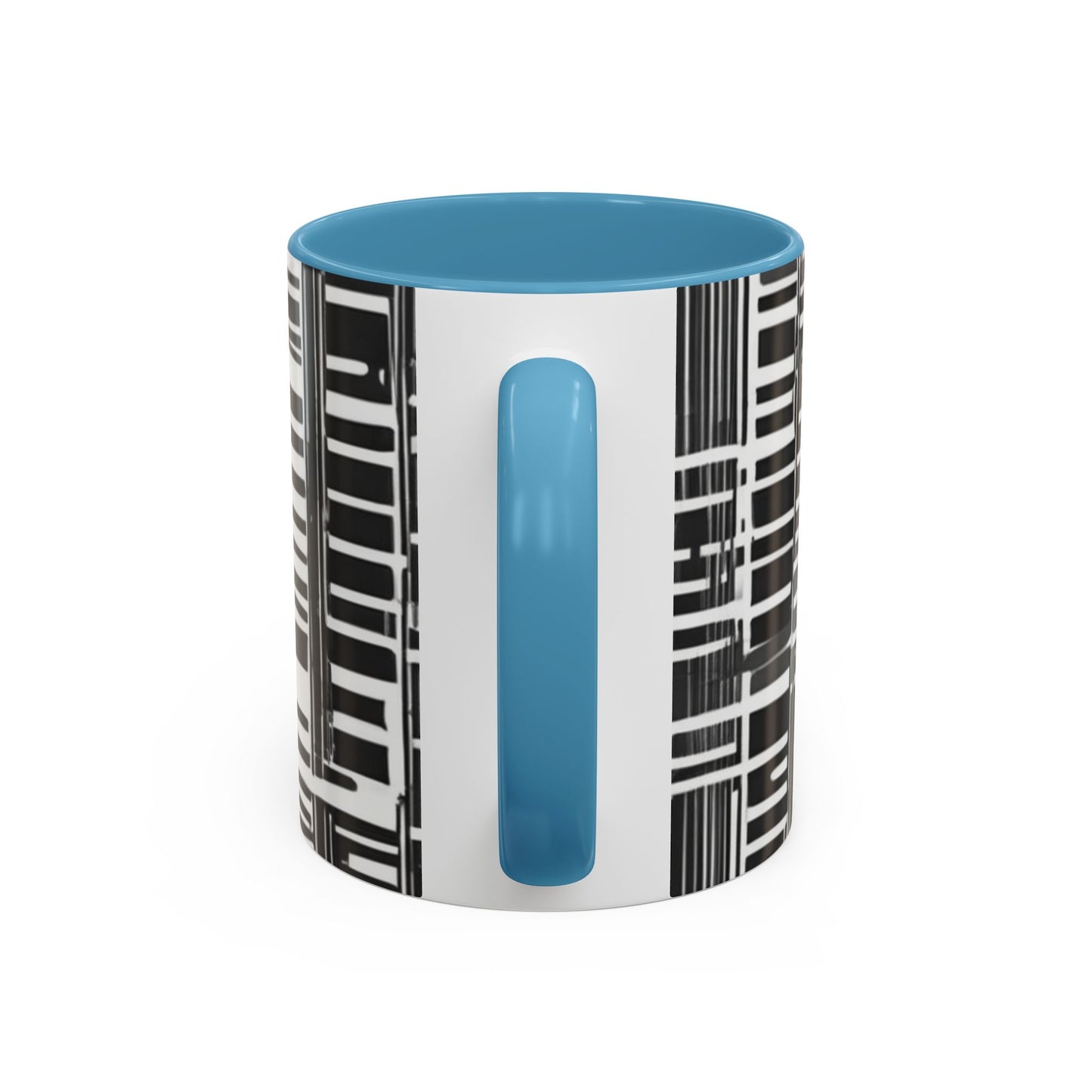boostlete-iron-intent-pattern-barcode-line-art-0599 — Accent Mug 11/15oz