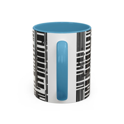 boostlete-iron-intent-pattern-barcode-line-art-0599 — Accent Mug 11/15oz
