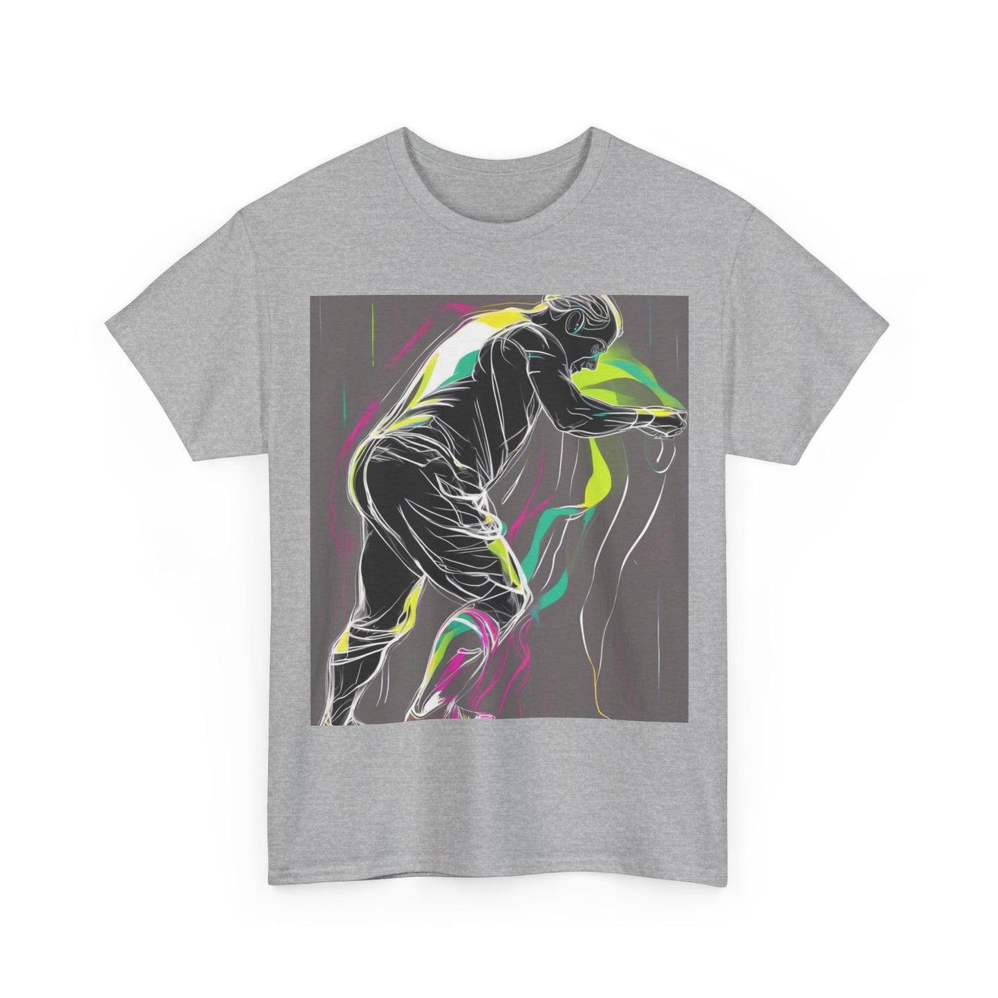 boostlete-iron-intent-scene-athlete-neon-monoline-0140 — Unisex Heavy Cotton Tee (Gildan 5000)