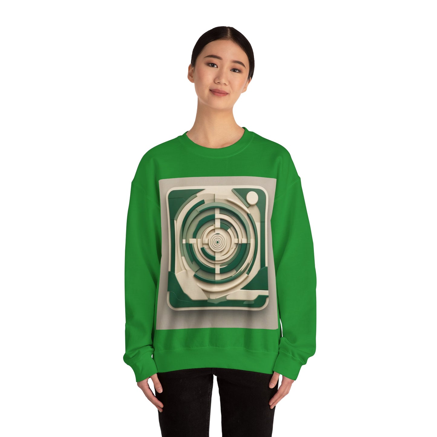 boostlete-mile-by-mile-icon-target-3d-modern-0306 — Unisex Heavy Blend Crewneck (G18000)