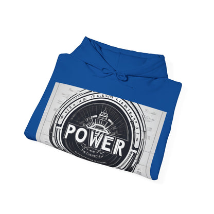 boostlete-boost-mode-type-power-in-quiet-badge-blueprint-0245 — Unisex Heavy Blend Hooded Sweatshirt (Gildan)