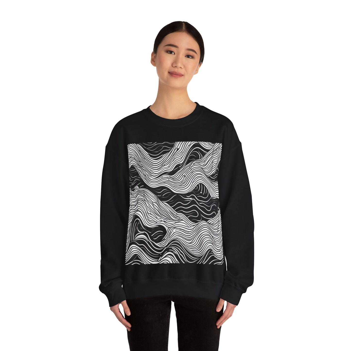 boostlete-field-day-pattern-topographic-line-art-0239 — Unisex Heavy Blend Crewneck Sweatshirt (Gildan)