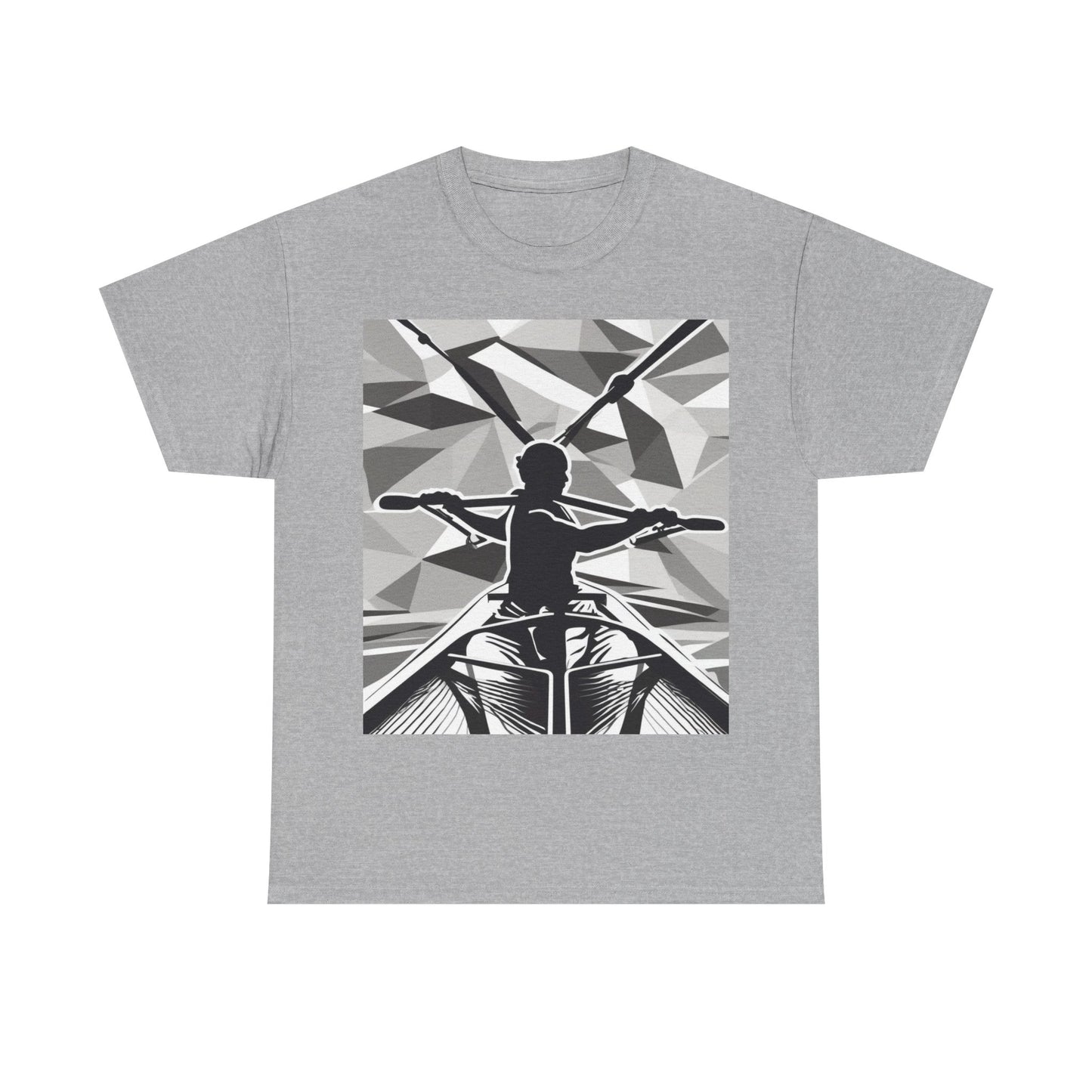 boostlete-am-crew-scene-rower-outline-geometric-0060 — Unisex Heavy Cotton Tee (Gildan 5000)