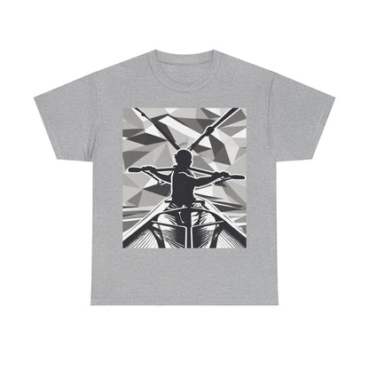 boostlete-am-crew-scene-rower-outline-geometric-0060 — Unisex Heavy Cotton Tee (Gildan 5000)