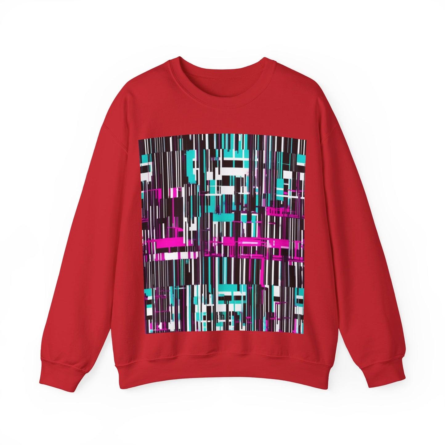 boostlete-am-crew-pattern-barcode-bold-0023 — Unisex Heavy Blend Crewneck Sweatshirt (Gildan)