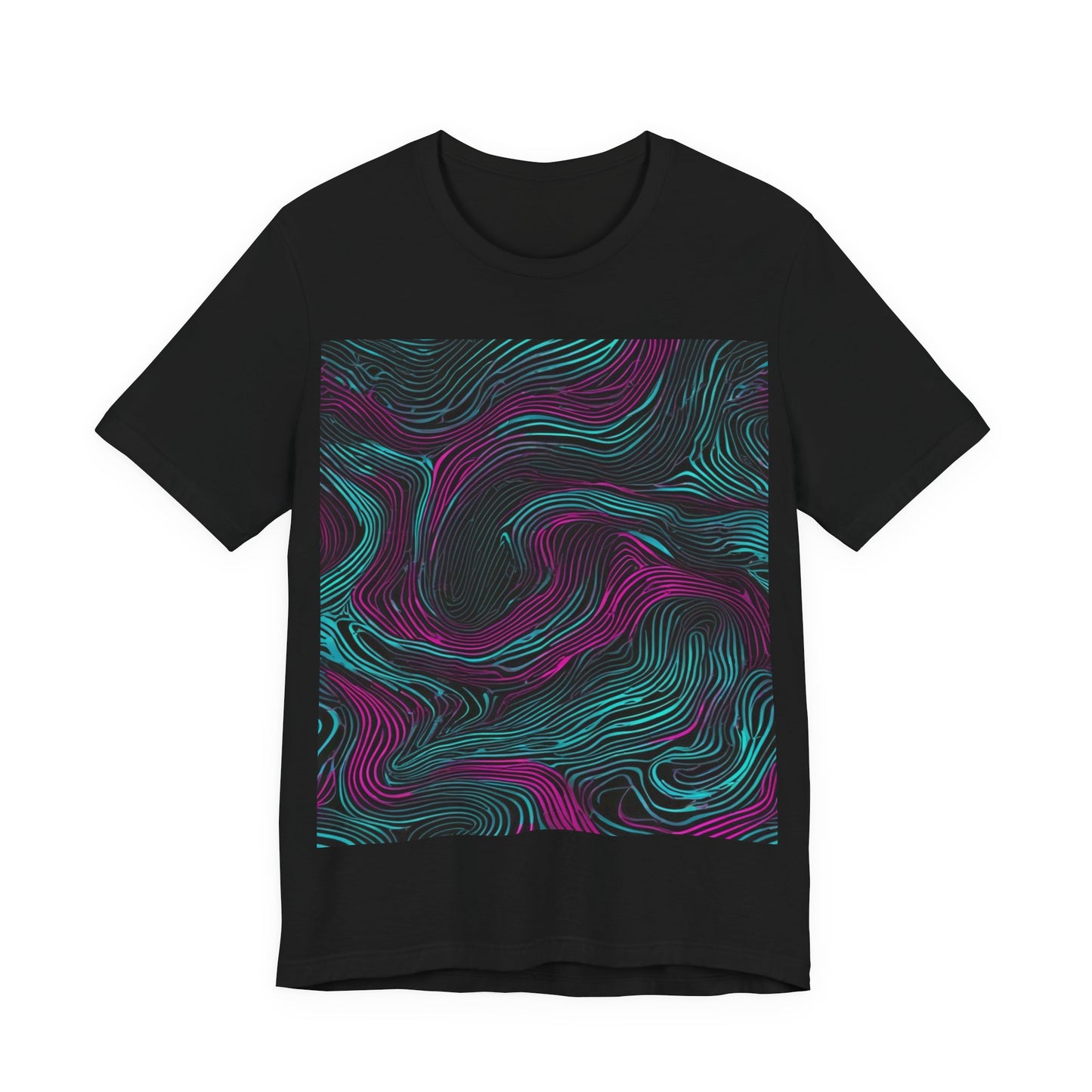 boostlete-am-crew-pattern-topographic-monoline-0075 — Unisex Jersey Short Sleeve (B+C 3001)
