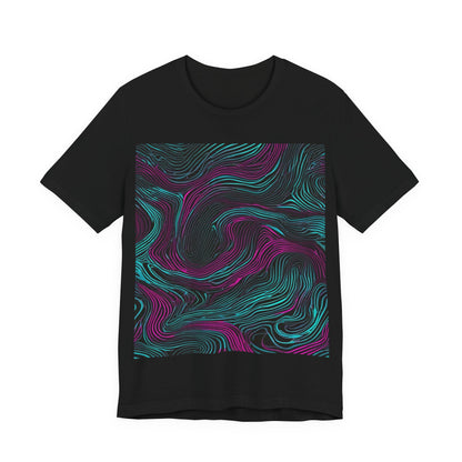 boostlete-am-crew-pattern-topographic-monoline-0075 — Unisex Jersey Short Sleeve (B+C 3001)