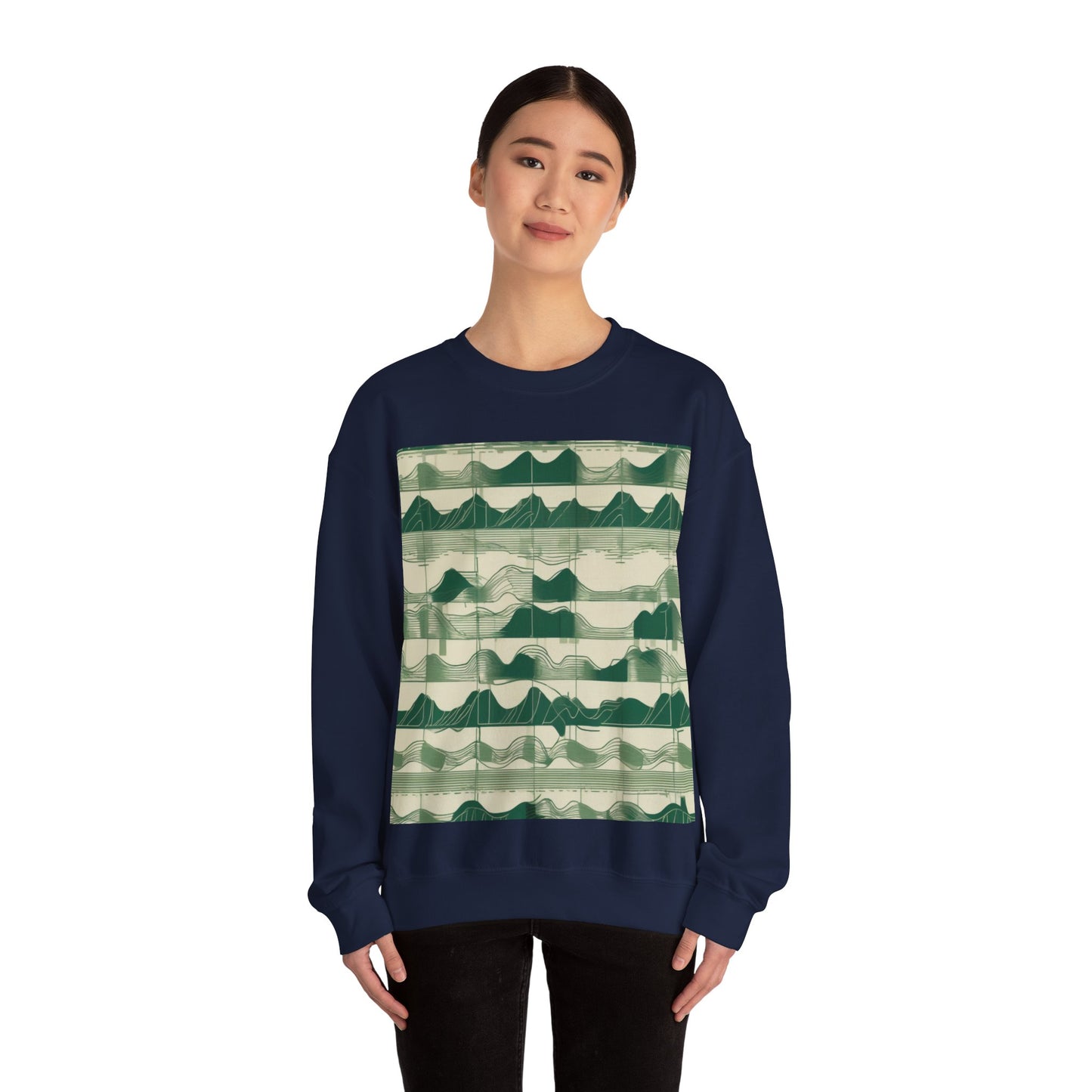boostlete-mile-by-mile-pattern-audio-blueprint-0971 — Unisex Heavy Blend Crewneck (G18000)