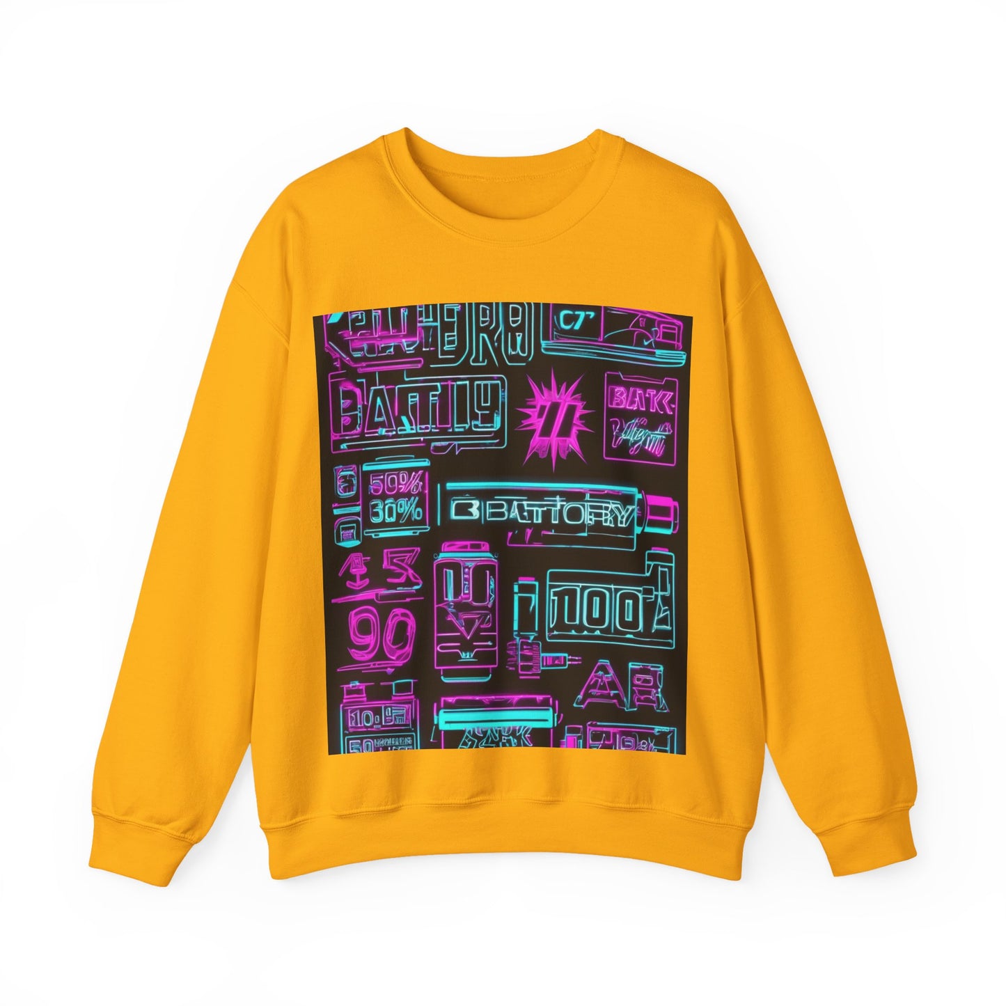 boostlete-rise-grind-type-battery-100-effort-split-blueprint-0205 — Unisex Heavy Blend Crewneck Sweatshirt (Gildan)