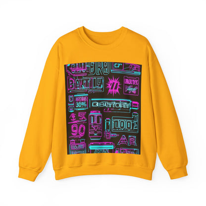 boostlete-rise-grind-type-battery-100-effort-split-blueprint-0205 — Unisex Heavy Blend Crewneck Sweatshirt (Gildan)