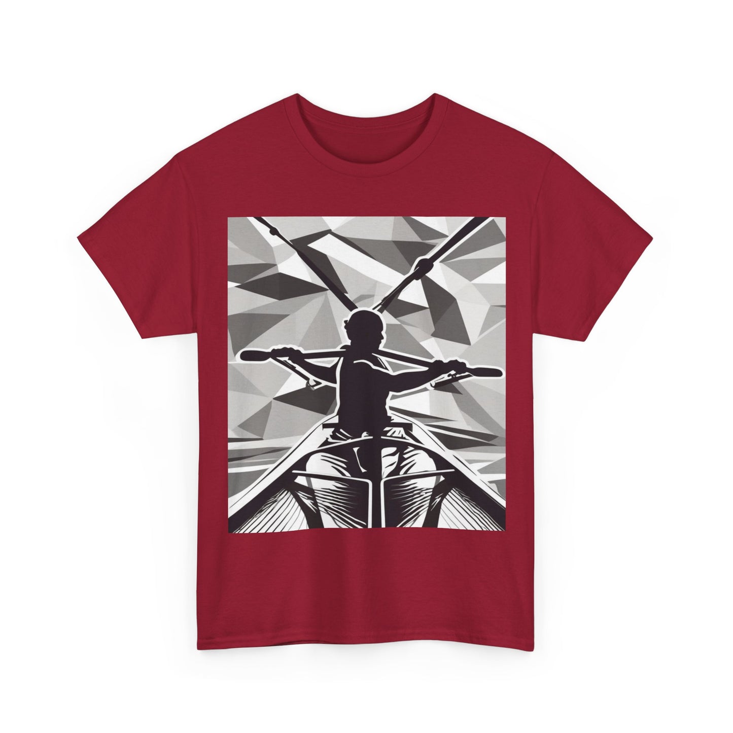 boostlete-am-crew-scene-rower-outline-geometric-0060 — Unisex Heavy Cotton Tee (Gildan 5000)