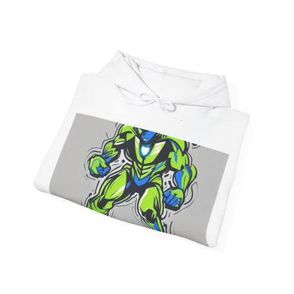 boostlete-quiet-power-type-boost-mode-on-outline-over-solid-modern-0741 — Unisex Heavy Blend Hoodie (G18500)