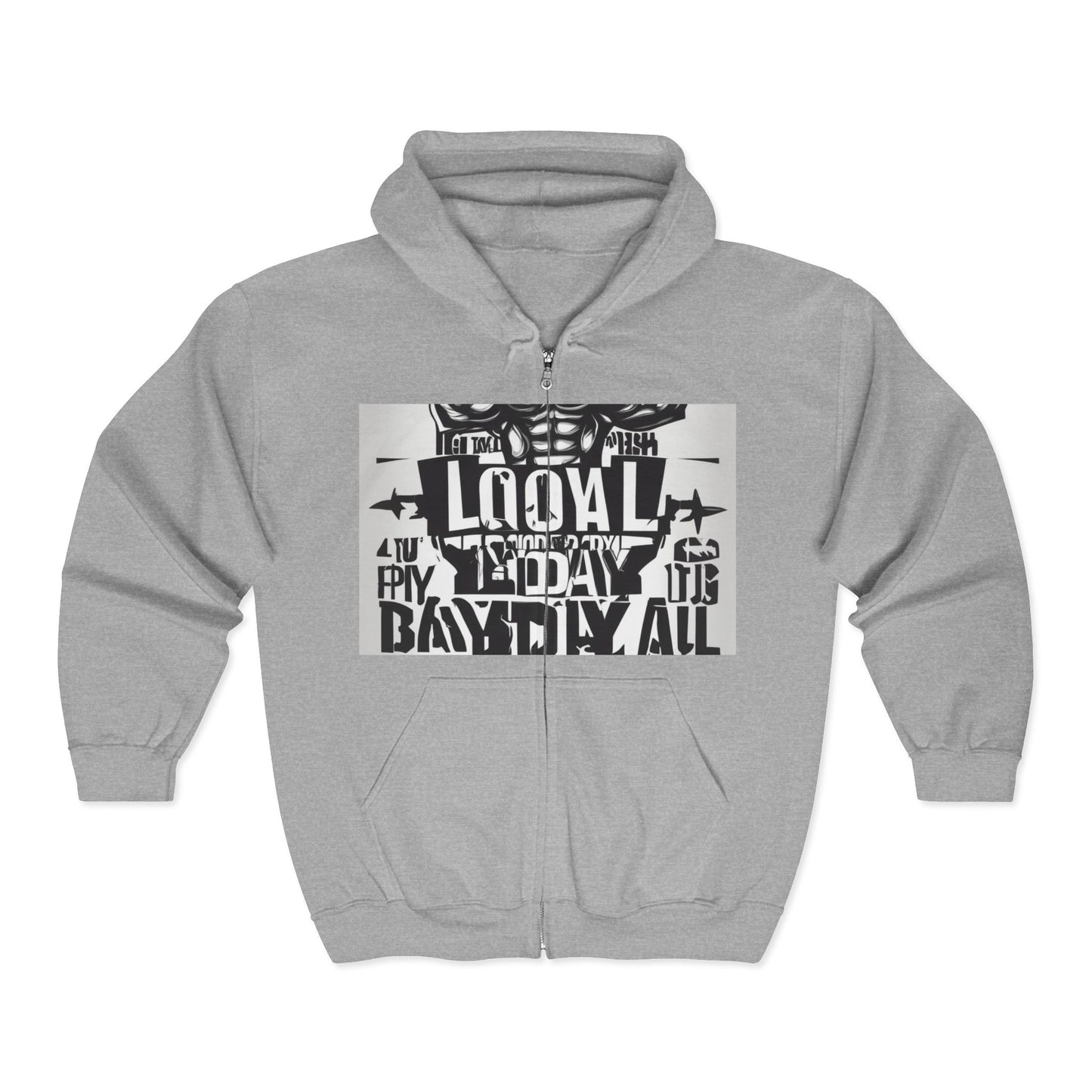 boostlete-mile-by-mile-type-leg-day-loyal-arc-industrial-0297 — Unisex Heavy Blend Full-Zip Hooded Sweatshirt