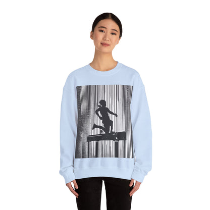 boostlete-am-crew-scene-hurdler-halftone-badge-0956 — Unisex Heavy Blend Crewneck (G18000)