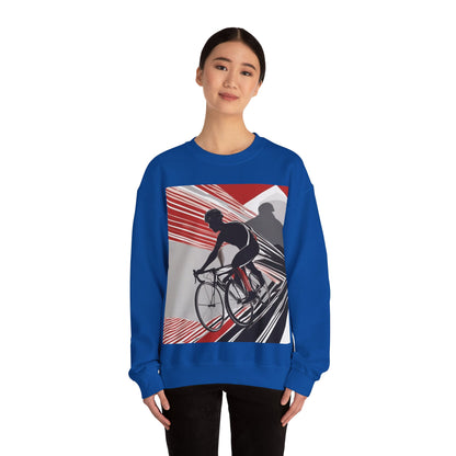 boostlete-boost-mode-scene-cyclist-speed-geometric-0208 — Unisex Heavy Blend Crewneck Sweatshirt (Gildan)