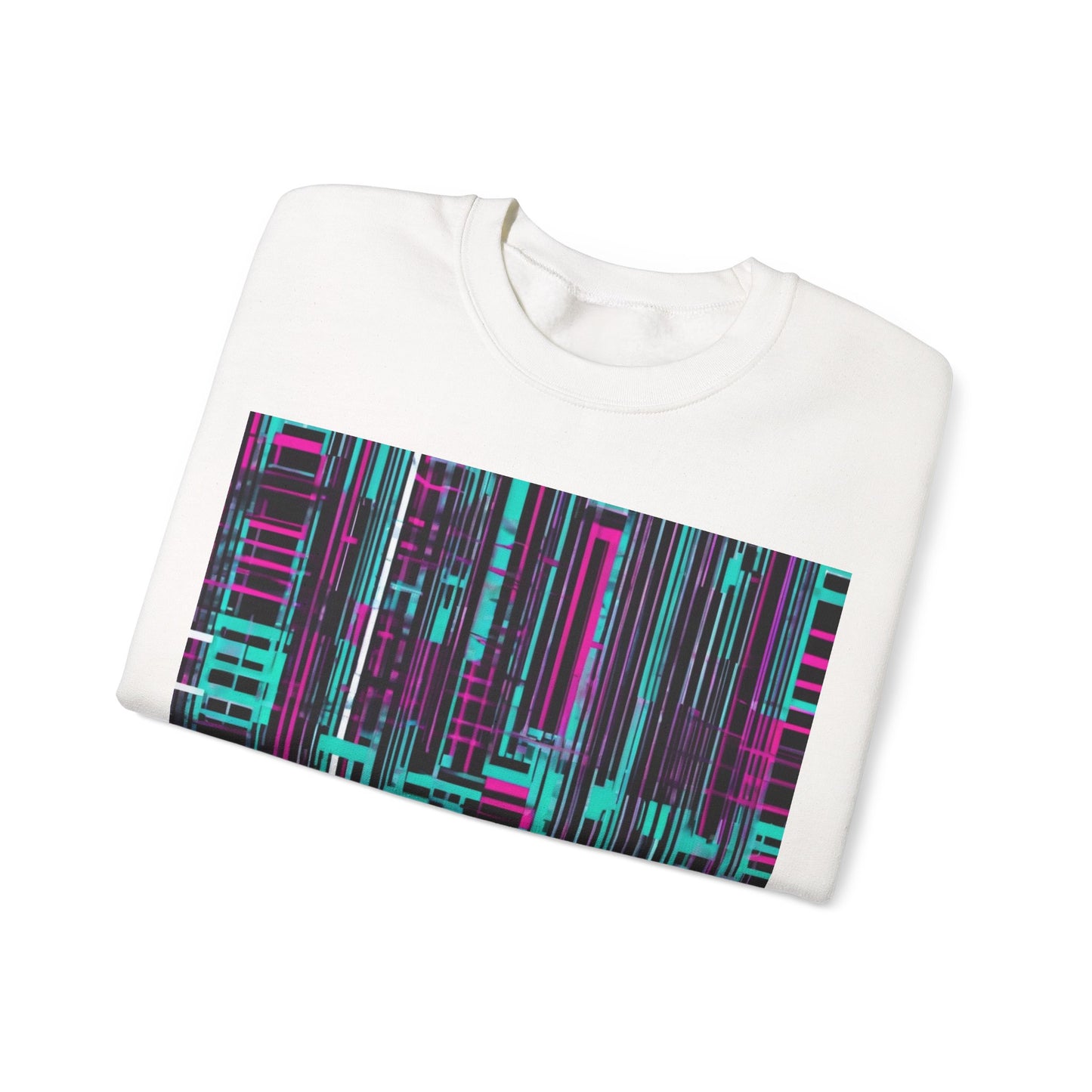 boostlete-field-day-pattern-barcode-retro-0275 — Unisex Heavy Blend Crewneck Sweatshirt (Gildan)