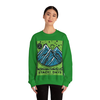boostlete-pr-season-icon-mountain-grainy-badge-0154 — Unisex Heavy Blend Crewneck Sweatshirt (Gildan)