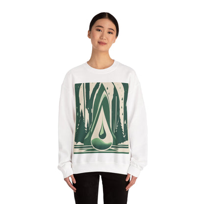 boostlete-quiet-power-icon-water-glitch-retro-0186 — Unisex Heavy Blend Crewneck Sweatshirt (Gildan)