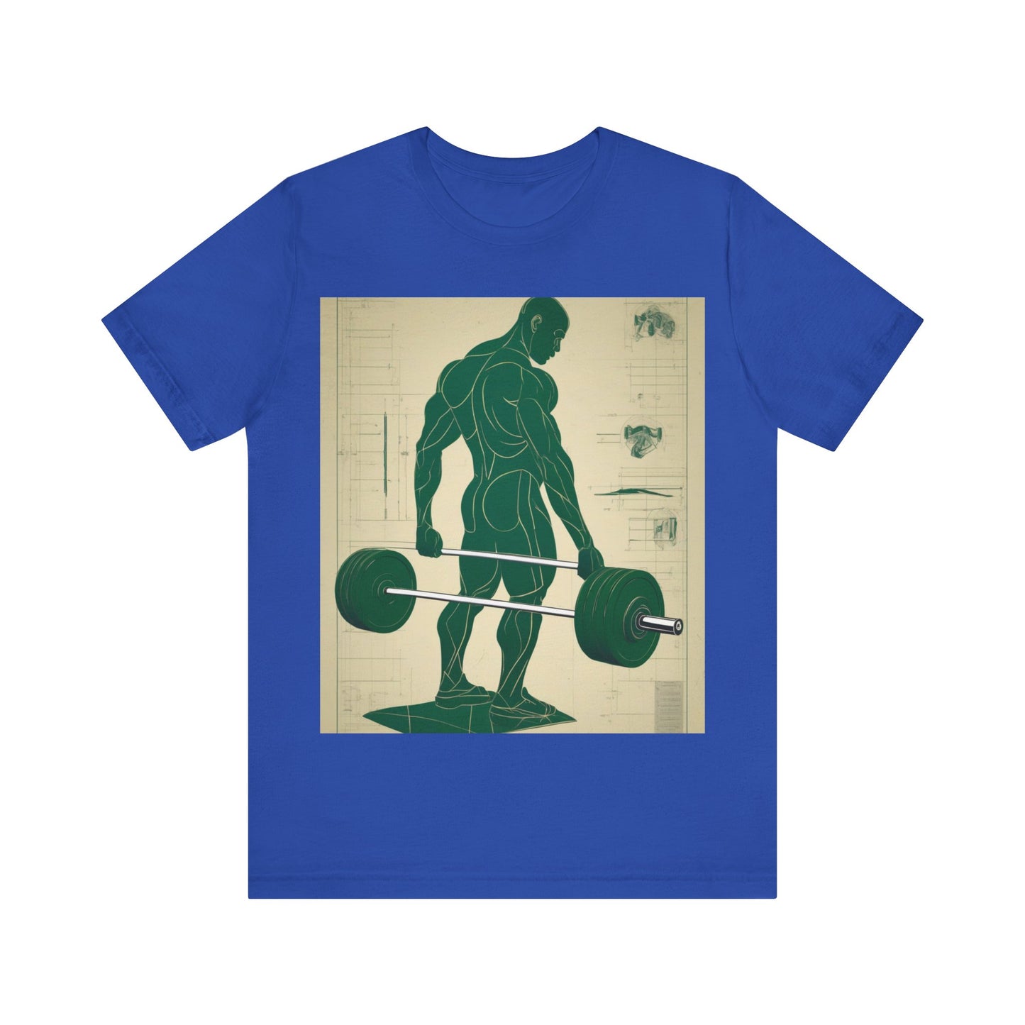 boostlete-recovery-progress-scene-deadlift-3d-blueprint-0236 — Unisex Jersey Short Sleeve (B+C 3001)