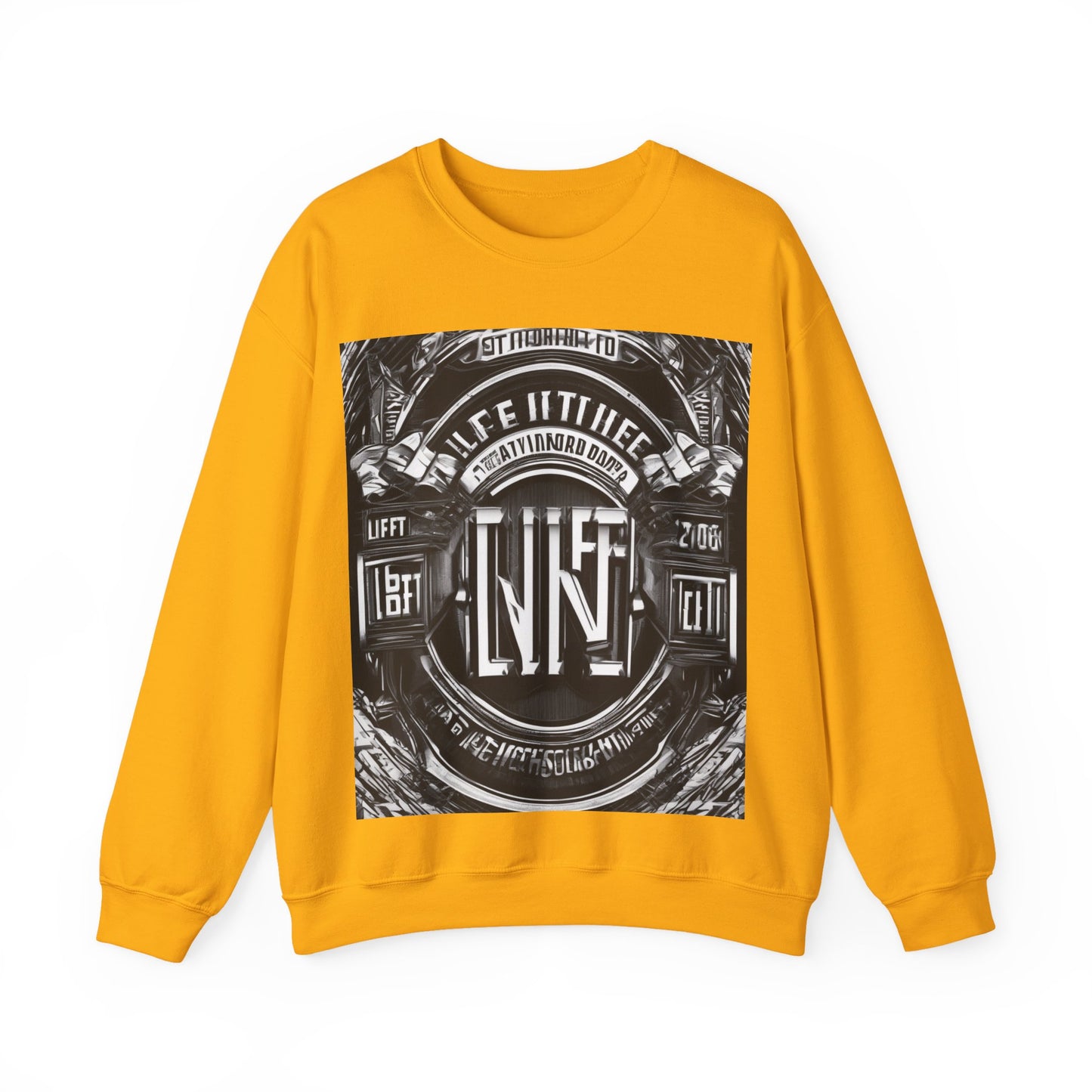 boostlete-am-crew-type-lift-the-standard-banner-engraved-0665 — Unisex Heavy Blend Crewneck (G18000)