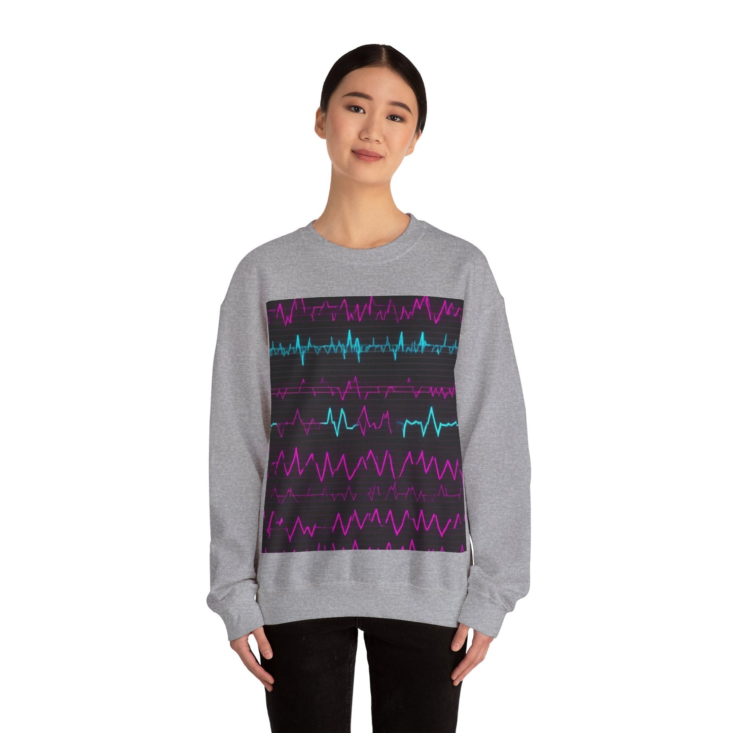 boostlete-boost-mode-pattern-ekg-modern-0111 — Unisex Heavy Blend Crewneck Sweatshirt (Gildan)