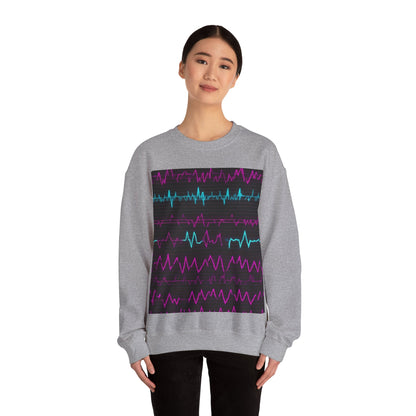 boostlete-boost-mode-pattern-ekg-modern-0111 — Unisex Heavy Blend Crewneck Sweatshirt (Gildan)