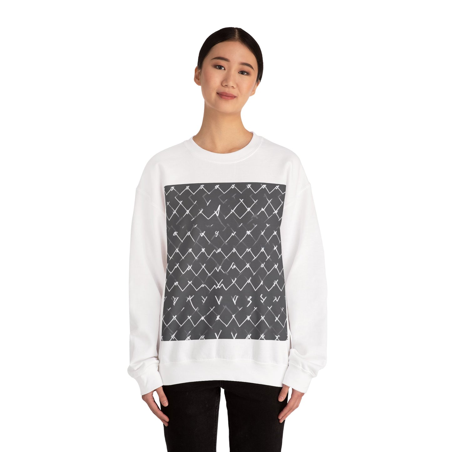 boostlete-am-crew-pattern-ekg-bold-0047 — Unisex Heavy Blend Crewneck Sweatshirt (Gildan)
