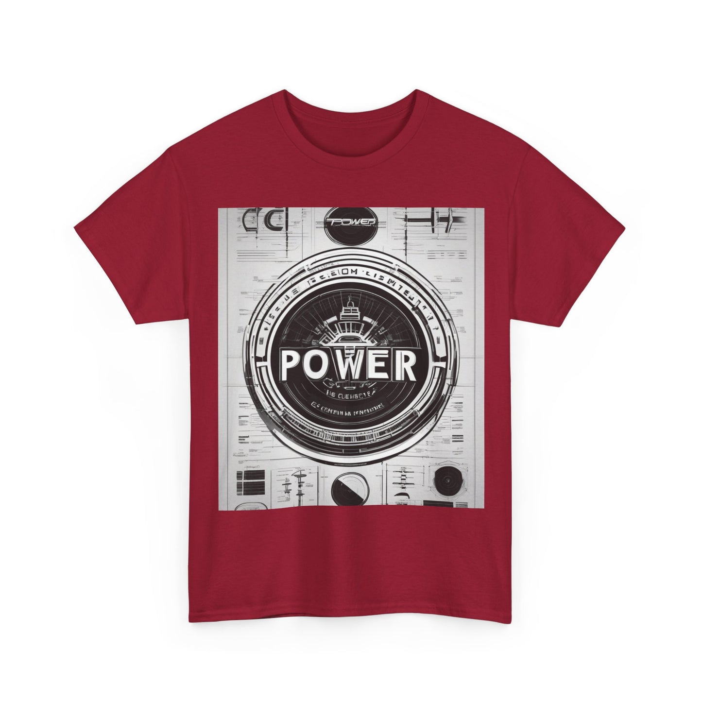 boostlete-boost-mode-type-power-in-quiet-badge-blueprint-0245 — Unisex Heavy Cotton Tee (Gildan 5000)