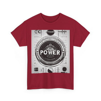 boostlete-boost-mode-type-power-in-quiet-badge-blueprint-0245 — Unisex Heavy Cotton Tee (Gildan 5000)