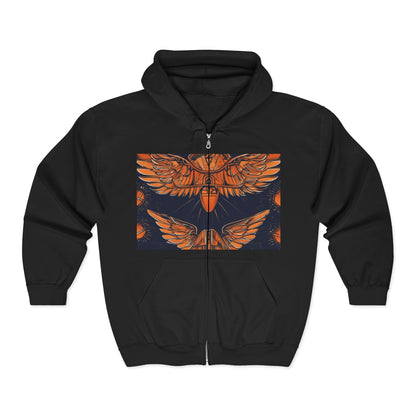 boostlete-field-day-icon-wings-soft-geometric-0298 — Unisex Heavy Blend Full-Zip Hooded Sweatshirt