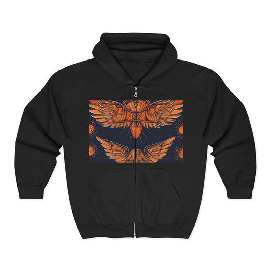 boostlete-field-day-icon-wings-soft-geometric-0298 — Unisex Heavy Blend Full-Zip Hooded Sweatshirt