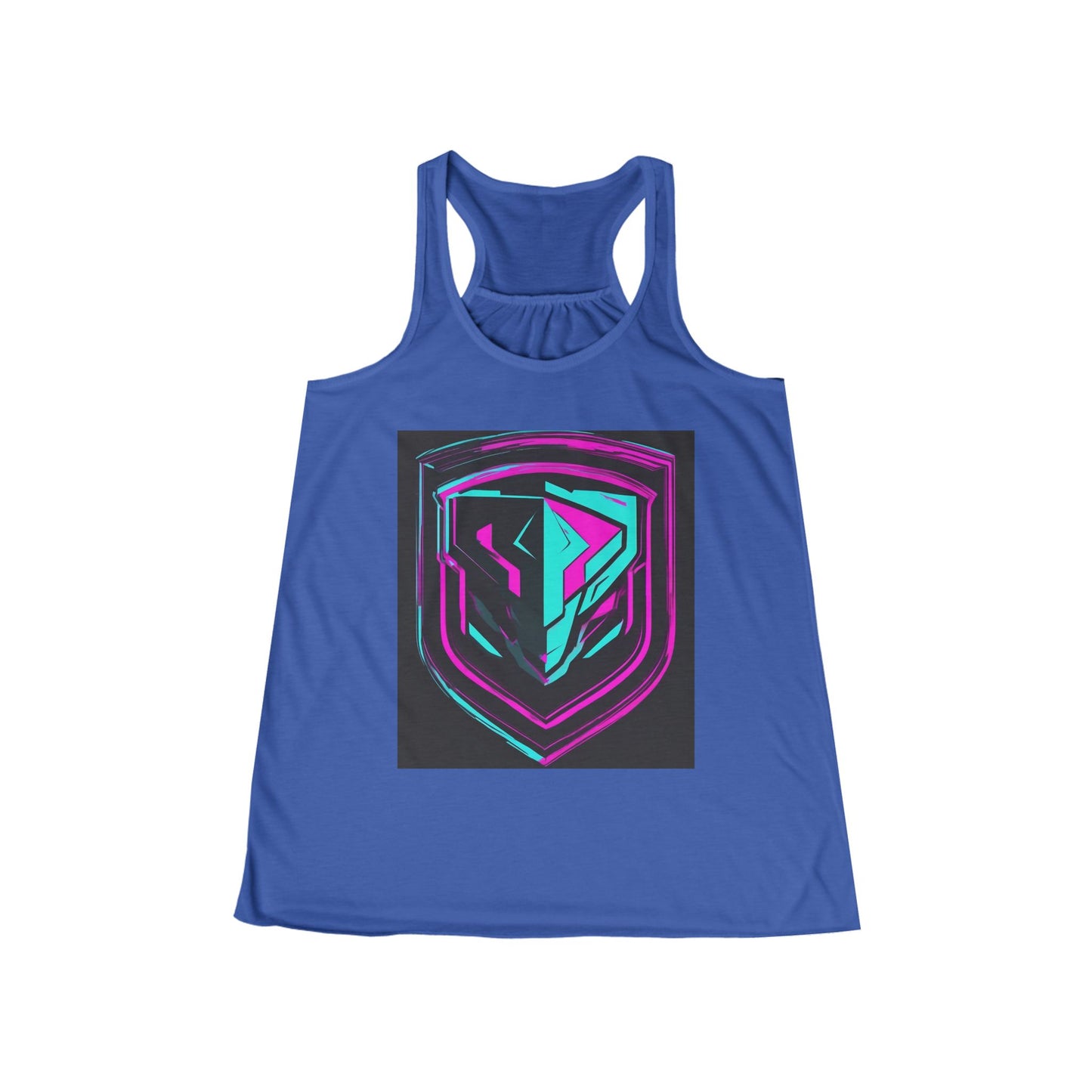 boostlete-pr-season-icon-shield-speed-industrial-0270 — Women's Flowy Racerback Tank (B+C 8800)
