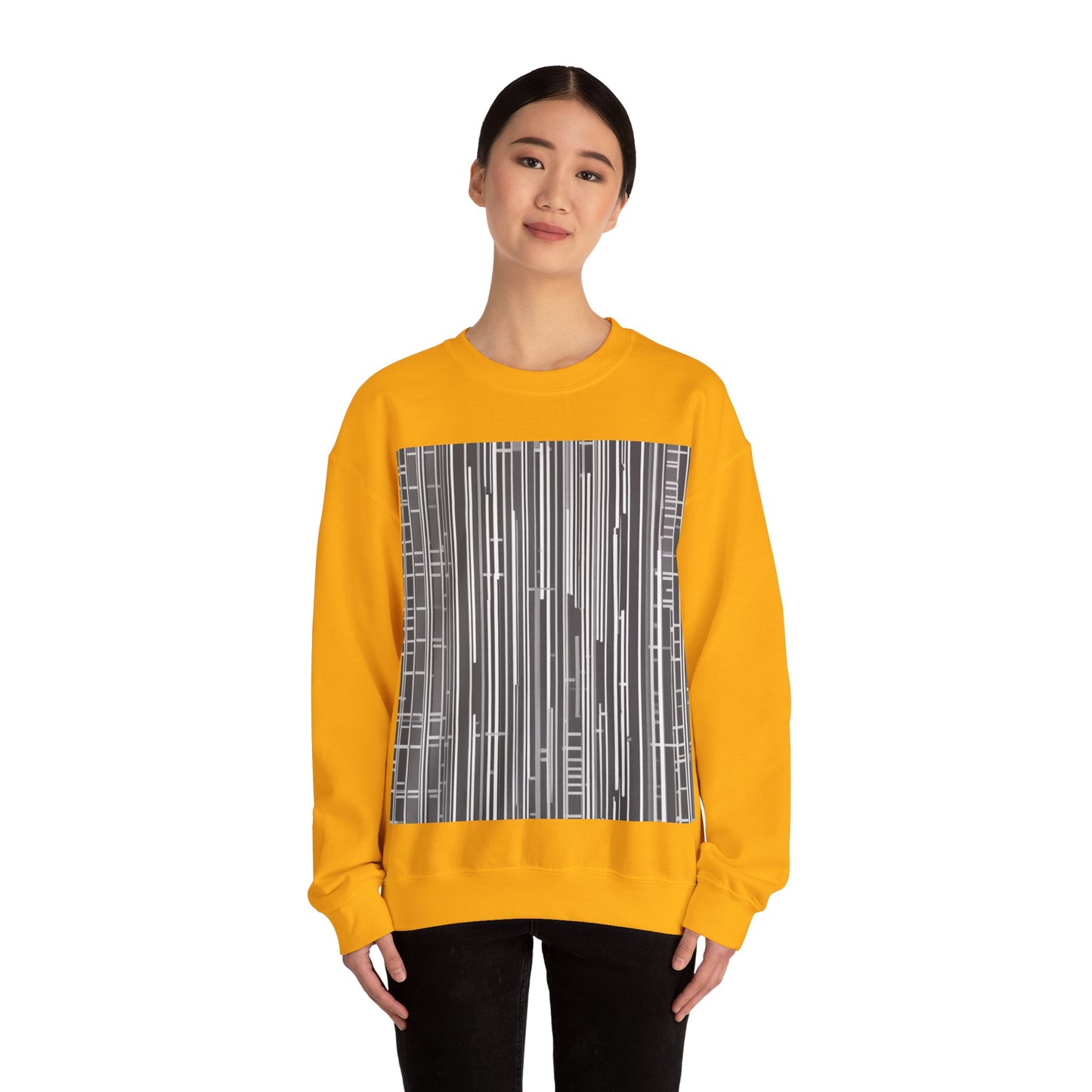 boostlete-boost-mode-pattern-barcode-blueprint-0463 — Unisex Heavy Blend Crewneck (G18000)
