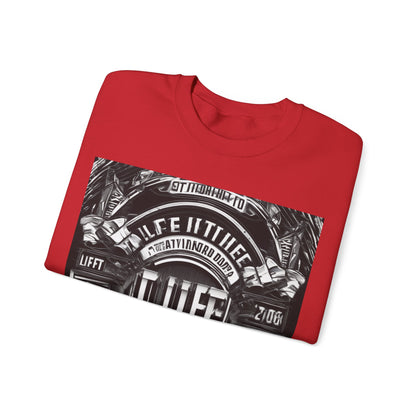 boostlete-am-crew-type-lift-the-standard-banner-engraved-0665 — Unisex Heavy Blend Crewneck (G18000)