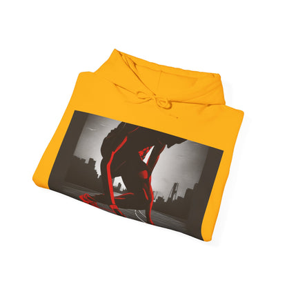 boostlete-mile-by-mile-scene-runner-grainy-bold-0168 — Unisex Heavy Blend Hooded Sweatshirt (Gildan)