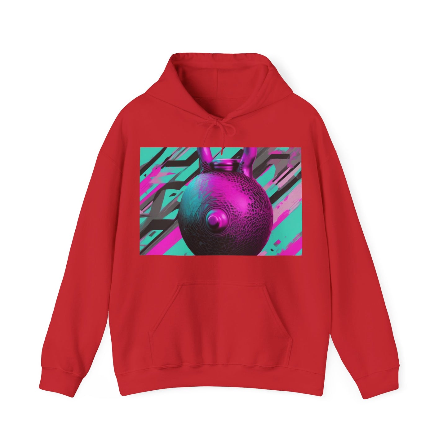 boostlete-mile-by-mile-scene-kettlebell-3d-monoline-1364 — Unisex Heavy Blend Hoodie (G18500)