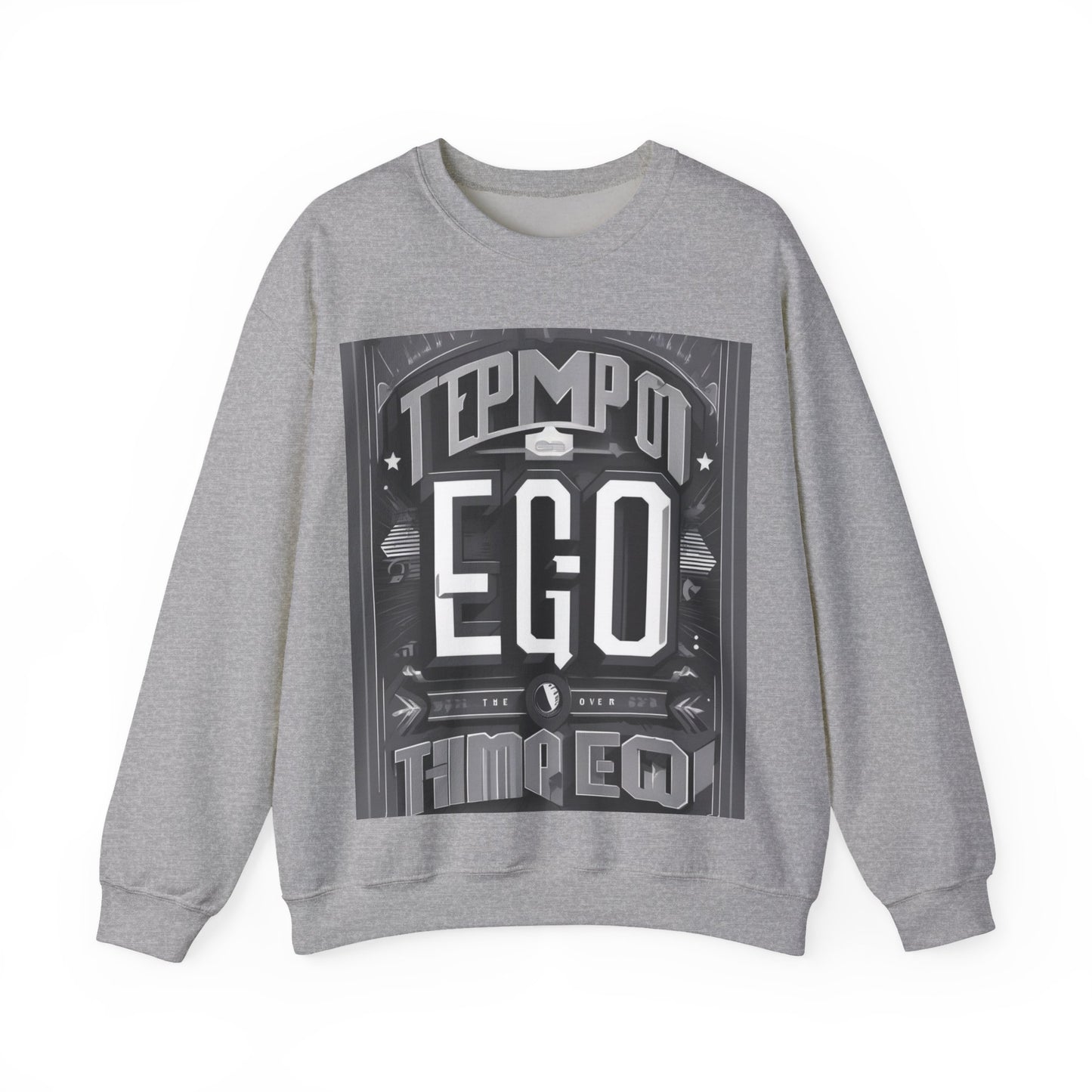 boostlete-mile-by-mile-type-tempo-over-ego-banner-modern-0093 — Unisex Heavy Blend Crewneck Sweatshirt (Gildan)
