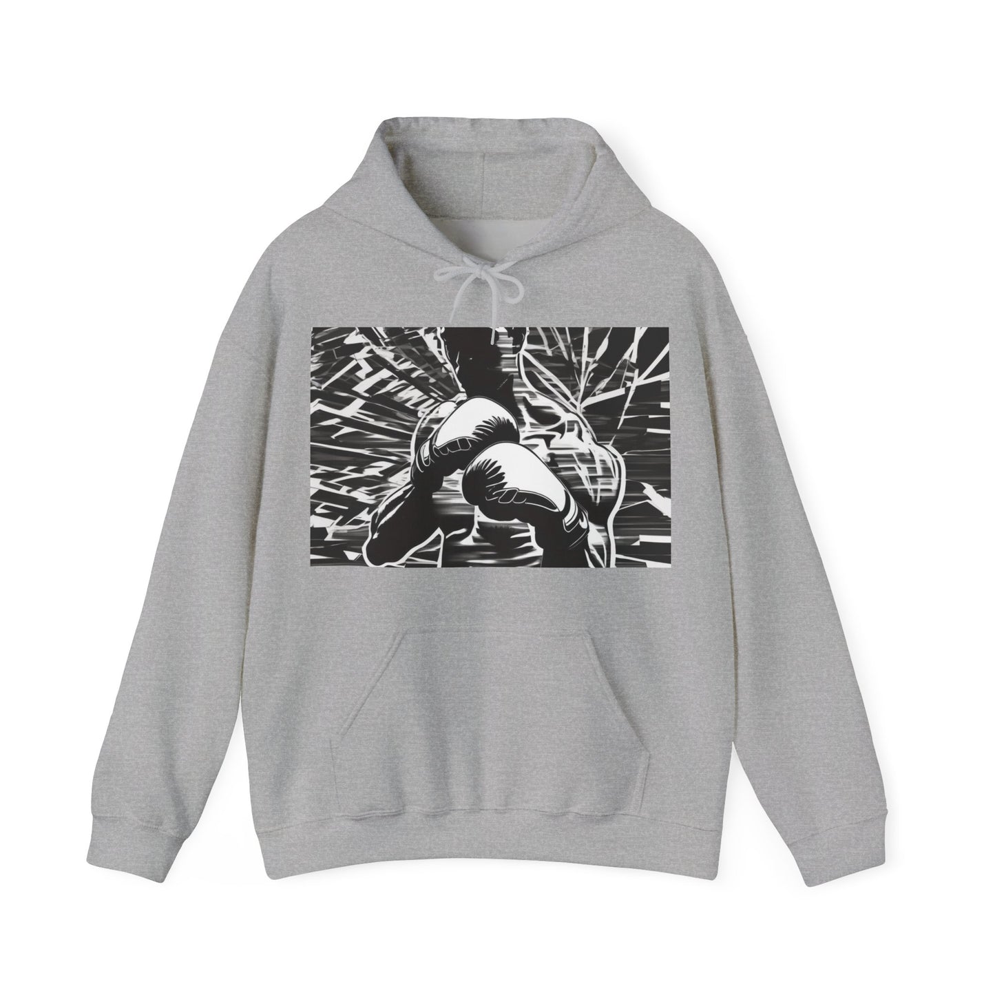 boostlete-boost-mode-scene-boxer-glitch-paper-0084 — Unisex Heavy Blend Hooded Sweatshirt (Gildan)