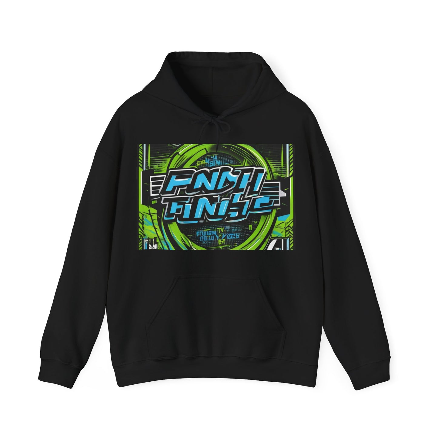 boostlete-iron-intent-type-focus-finish-big-retro-0177 — Unisex Heavy Blend Hooded Sweatshirt (Gildan)