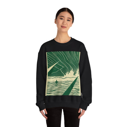 boostlete-mile-by-mile-icon-swimmer-motion-isometric-0078 — Unisex Heavy Blend Crewneck Sweatshirt (Gildan)