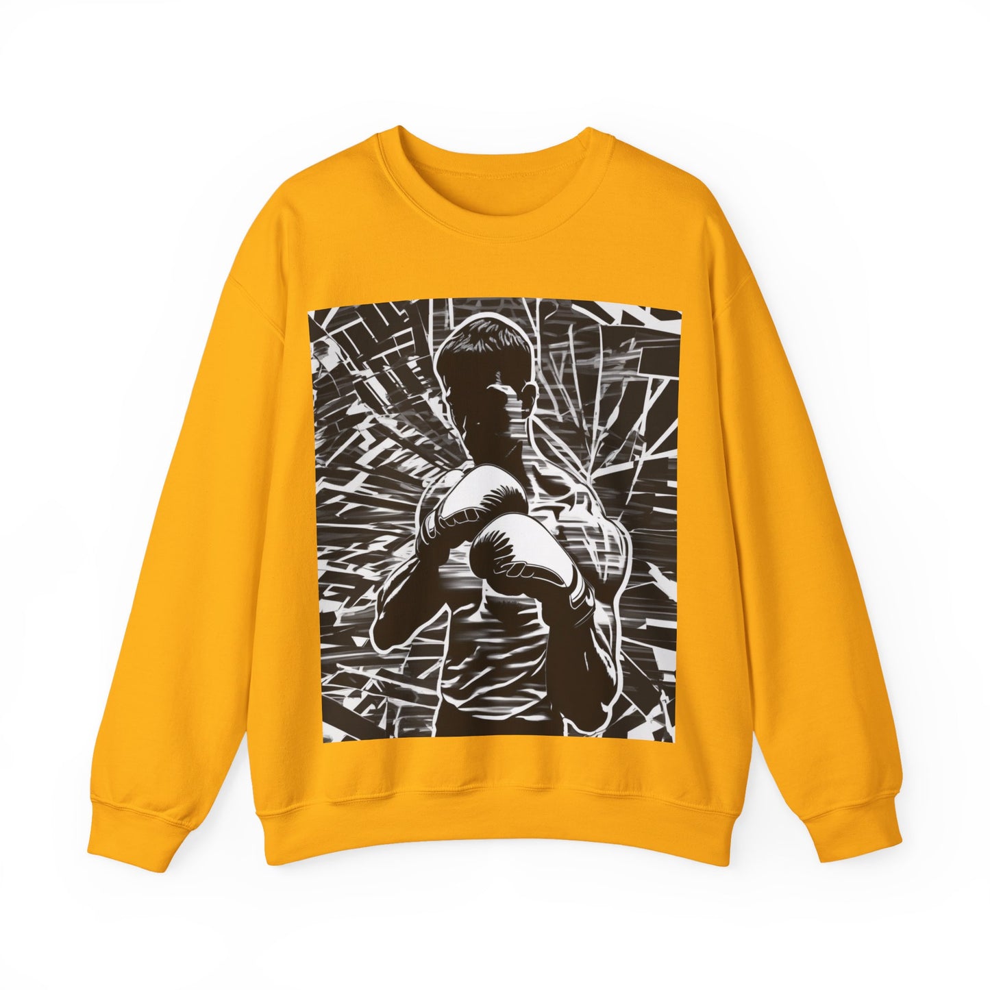 boostlete-boost-mode-scene-boxer-glitch-paper-0084 — Unisex Heavy Blend Crewneck Sweatshirt (Gildan)