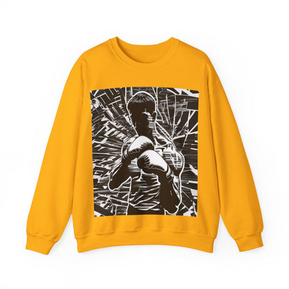 boostlete-boost-mode-scene-boxer-glitch-paper-0084 — Unisex Heavy Blend Crewneck Sweatshirt (Gildan)