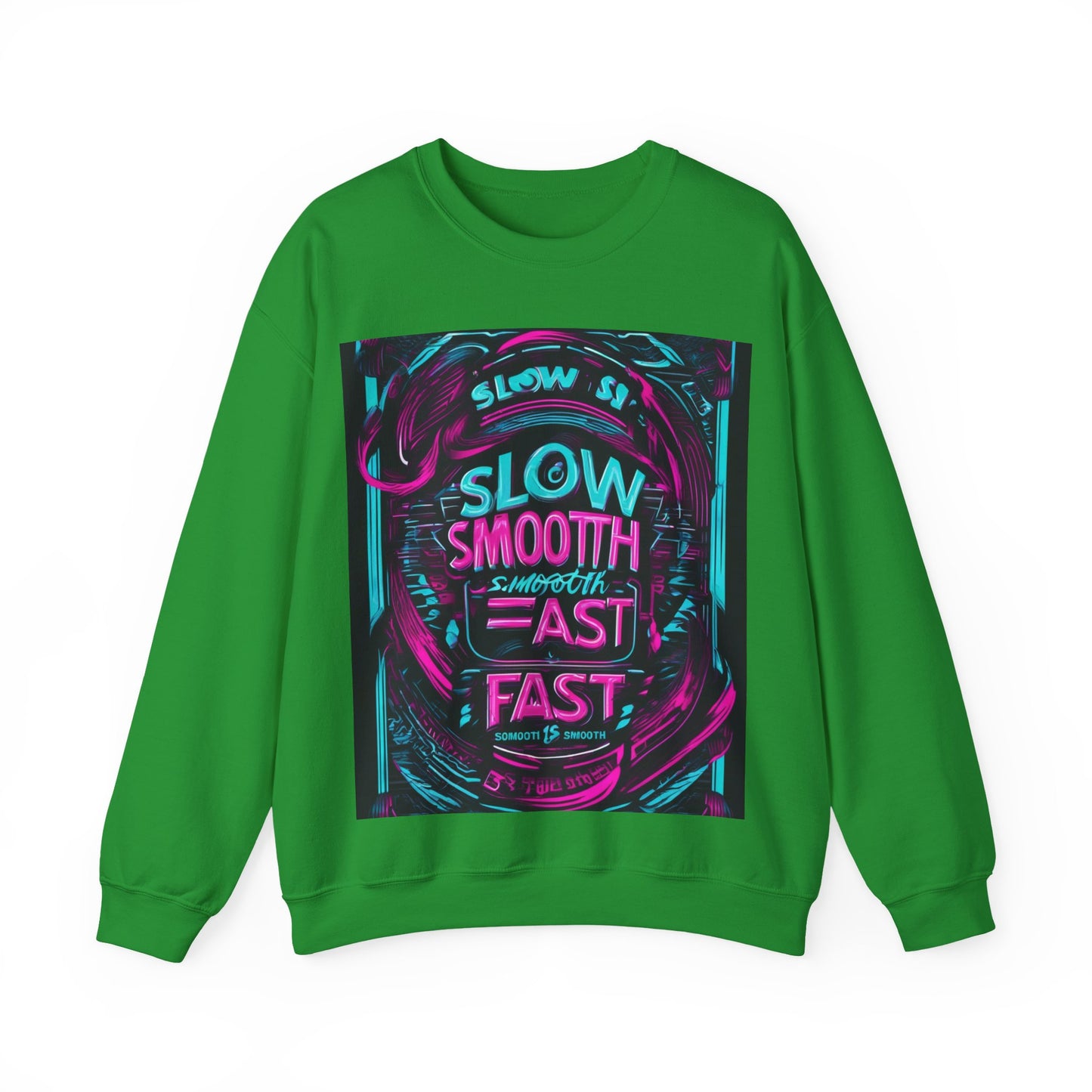boostlete-recovery-progress-type-slow-is-smooth-smooth-is-fast-banner-engraved-0181 — Unisex Heavy Blend Crewneck Sweatshirt (Gildan)