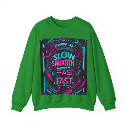 boostlete-recovery-progress-type-slow-is-smooth-smooth-is-fast-banner-engraved-0181 — Unisex Heavy Blend Crewneck Sweatshirt (Gildan)