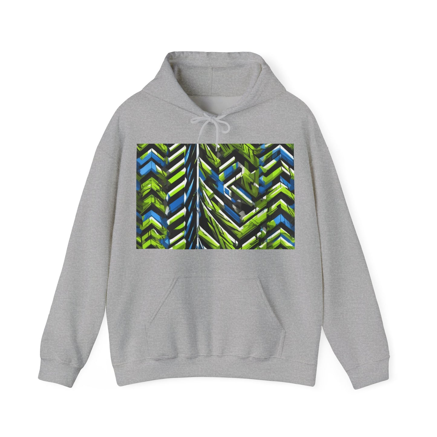 boostlete-rise-grind-pattern-chevron-isometric-0195 — Unisex Heavy Blend Hooded Sweatshirt (Gildan)