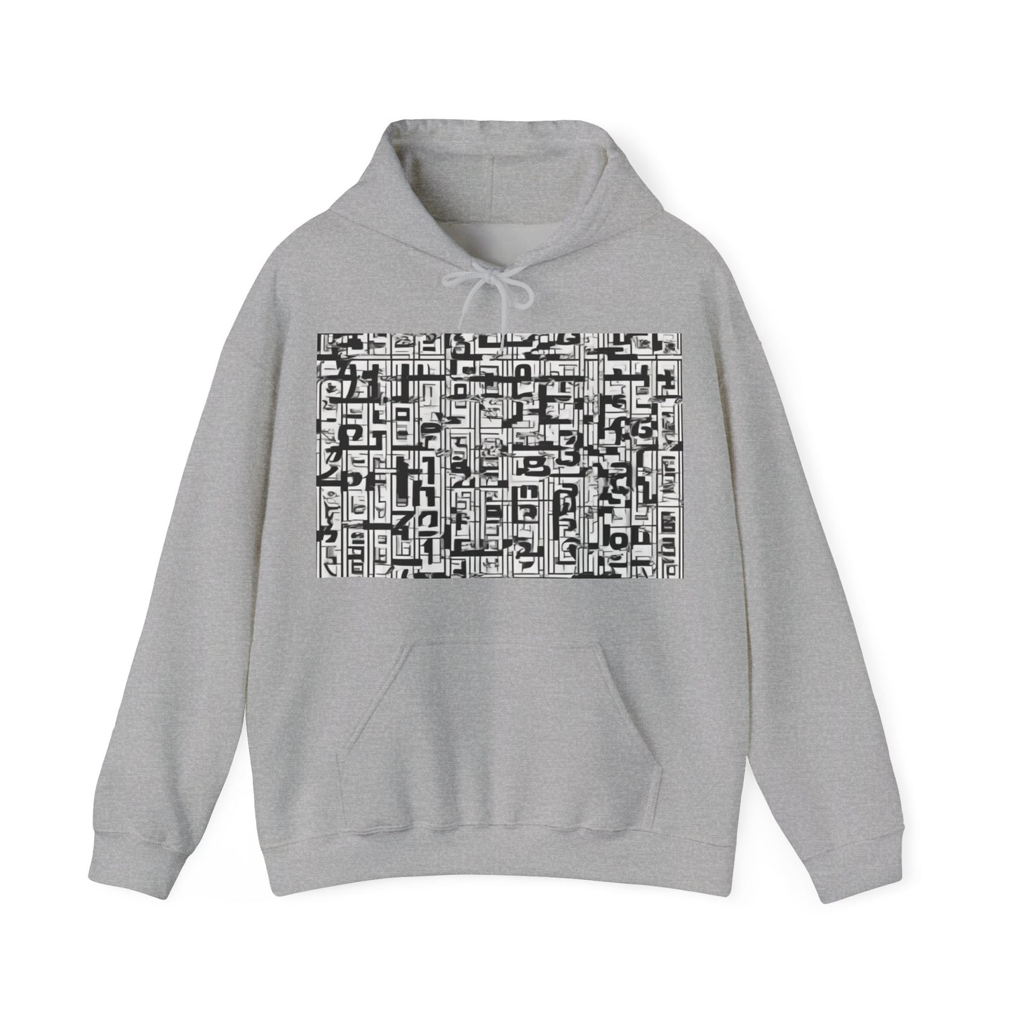 boostlete-boost-mode-pattern-plate-number-engraved-0103 — Unisex Heavy Blend Hooded Sweatshirt (Gildan)