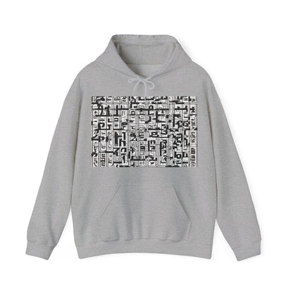 boostlete-boost-mode-pattern-plate-number-engraved-0103 — Unisex Heavy Blend Hooded Sweatshirt (Gildan)