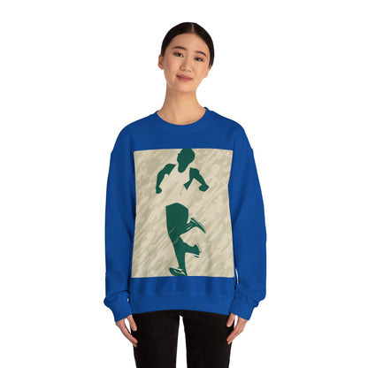 boostlete-am-crew-icon-runner-grainy-blueprint-0134 — Unisex Heavy Blend Crewneck Sweatshirt (Gildan)